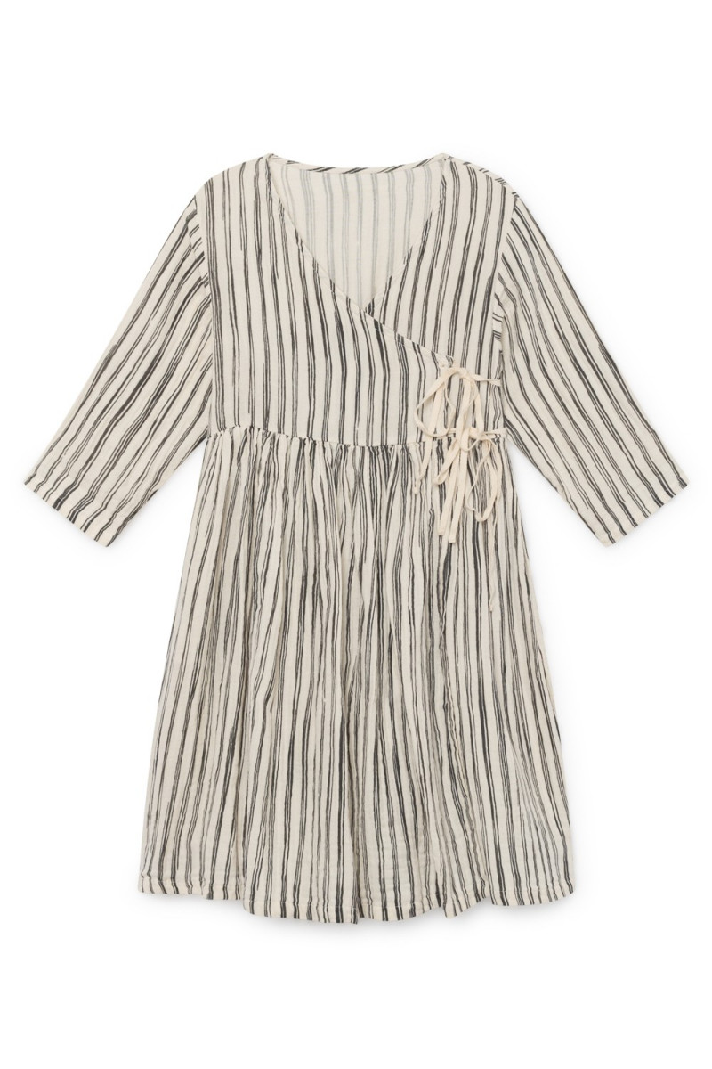 Bamboo Striped Wrap Dress