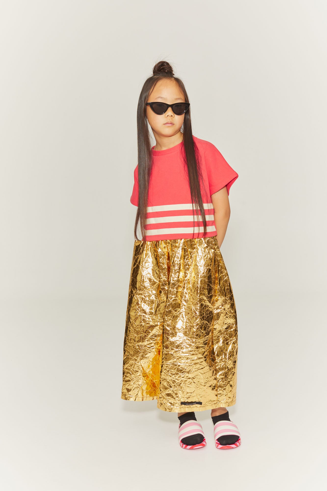 Gold Paper Wide Pants