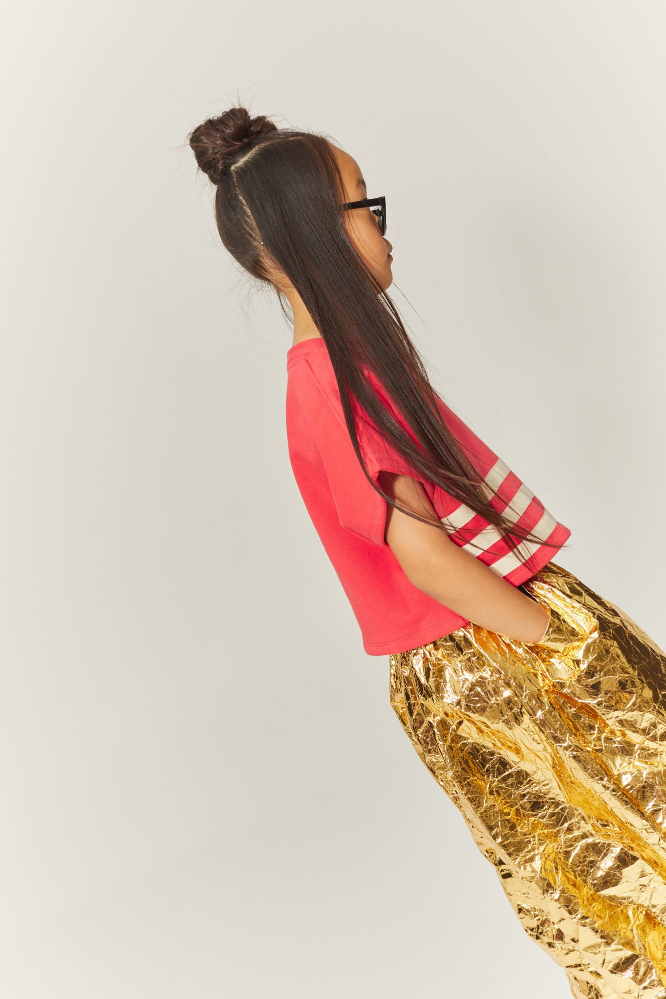 Gold Paper Wide Pants