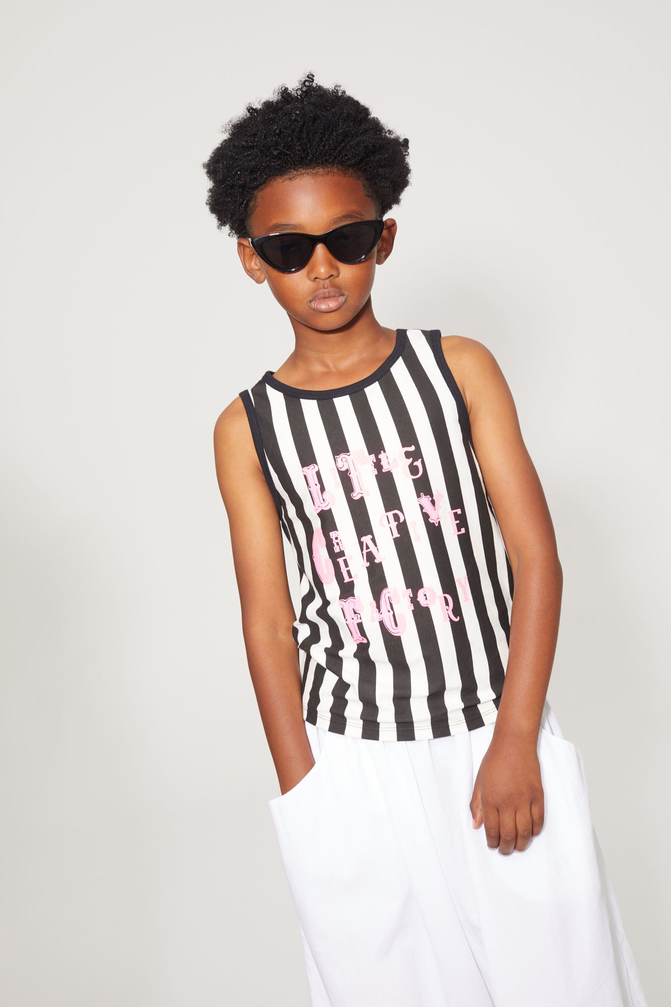 Soft Black Striped Tank T-Shirt