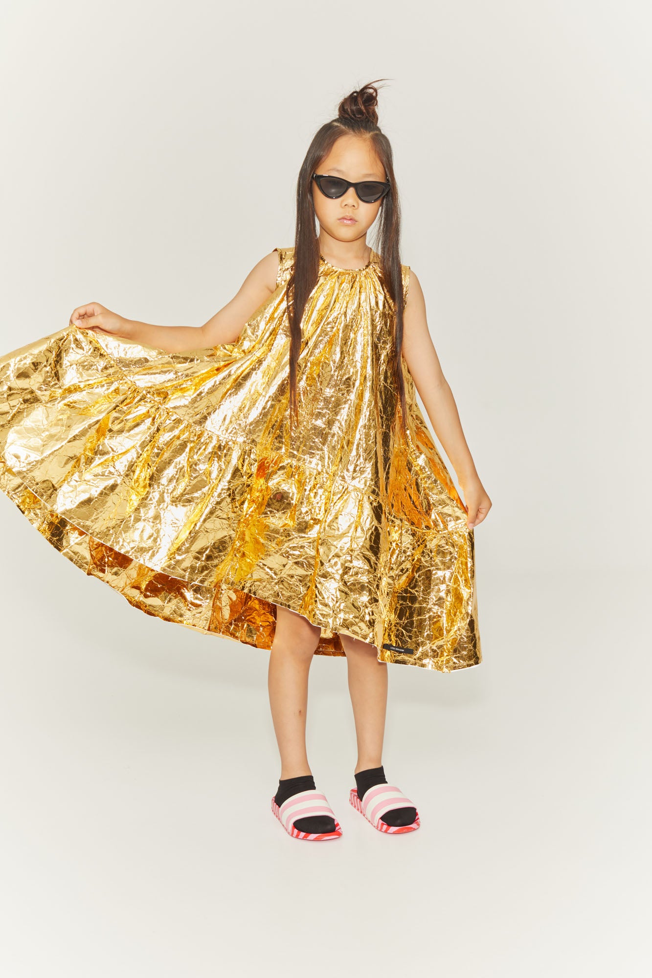 Gold Paper Apron Dress