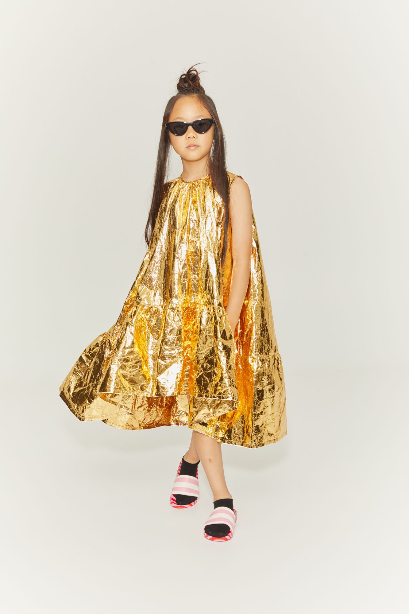 Gold Paper Apron Dress