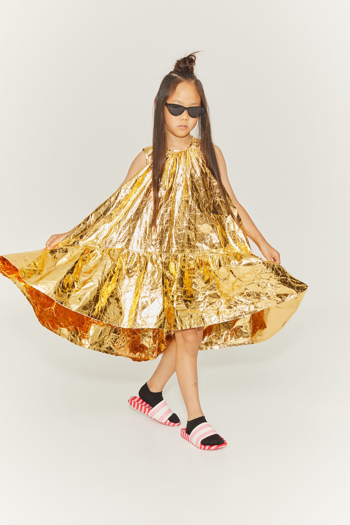 Gold Paper Apron Dress