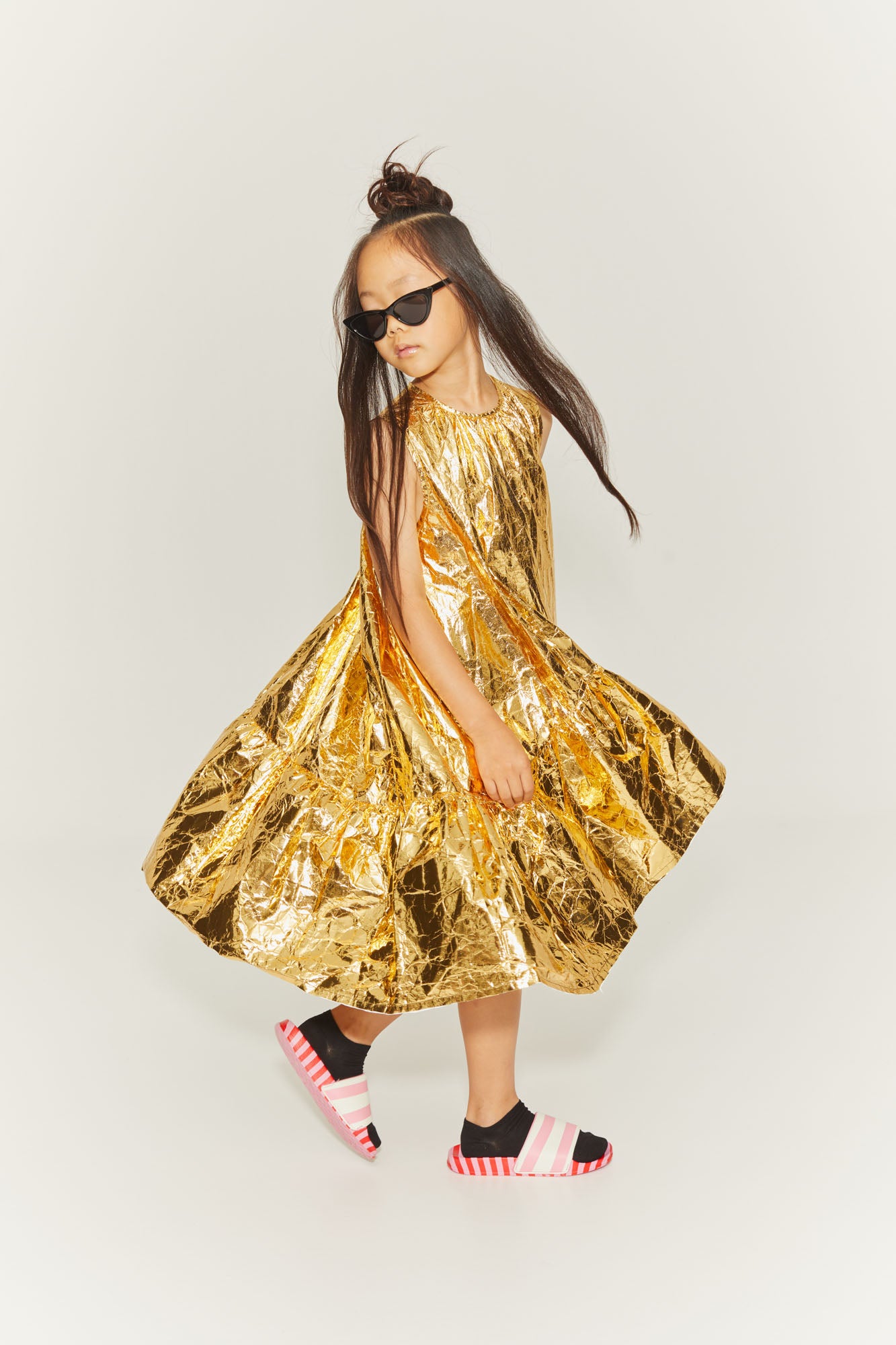 Gold Paper Apron Dress