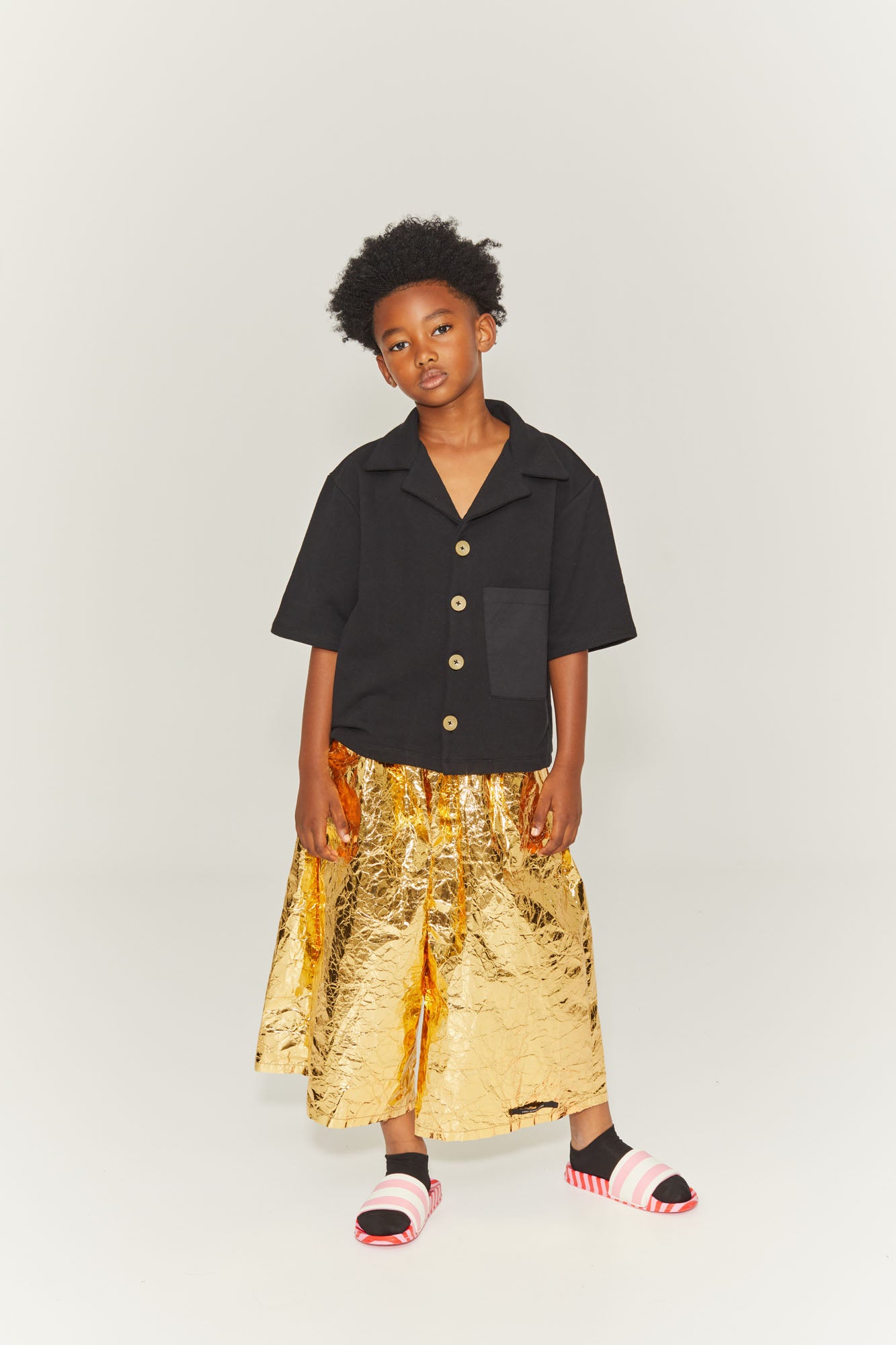 Gold Paper Wide Pants