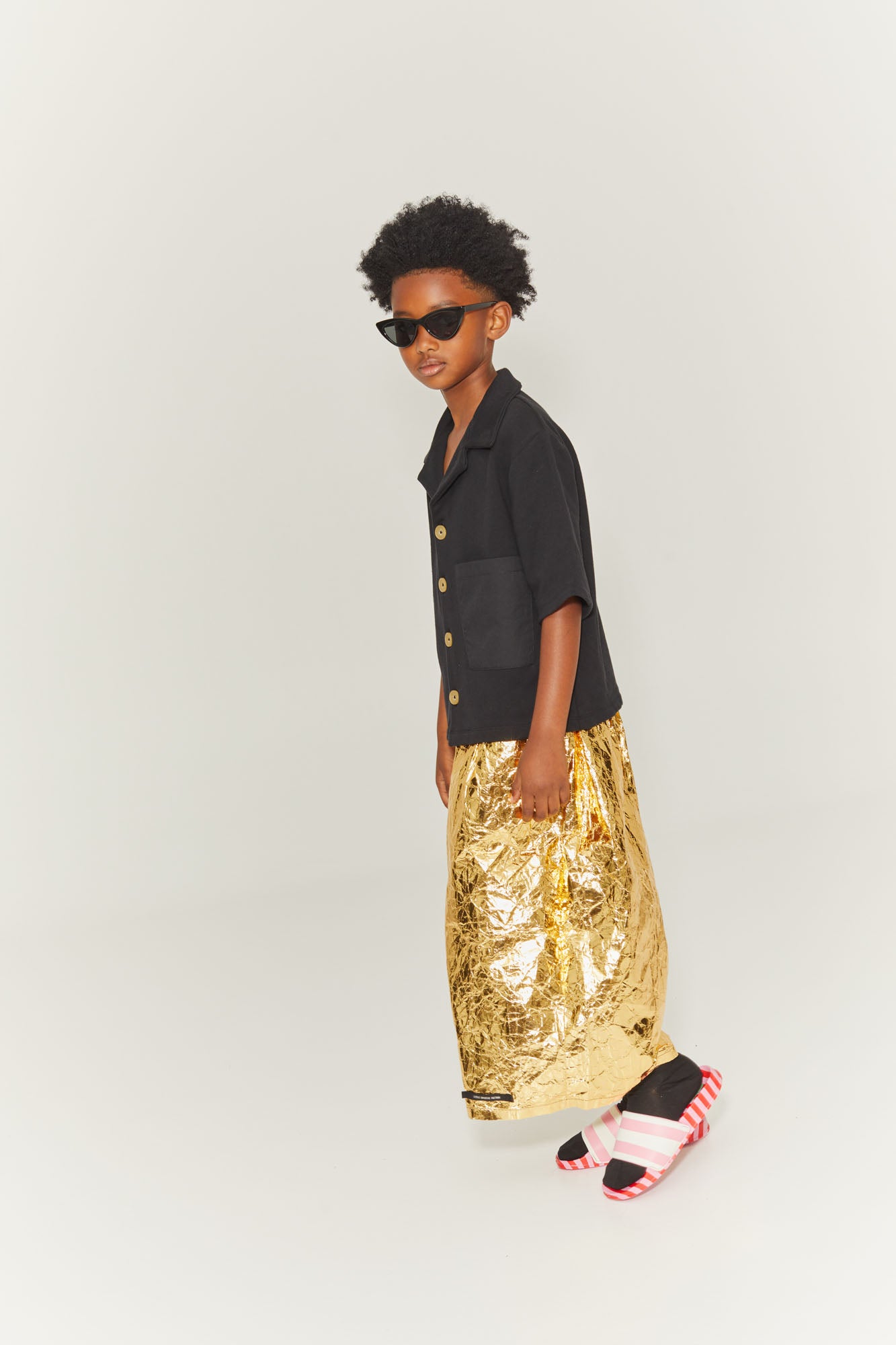 Gold Paper Wide Pants