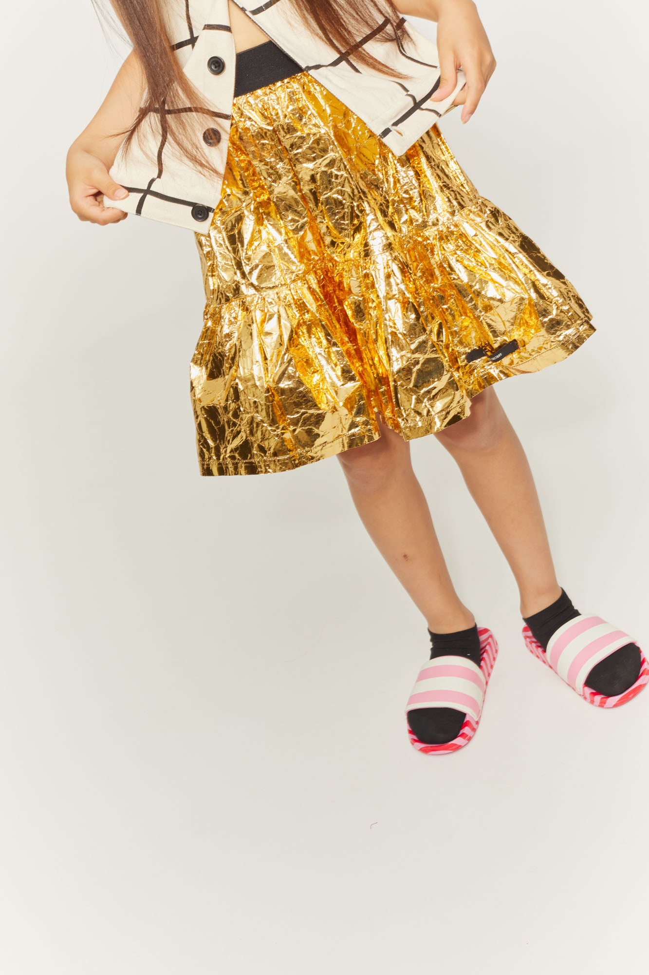 Gold Paper Mini Skirt